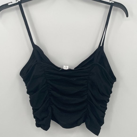 Topshop Women's Ruched Crop Camisole Black - Picture 5 of 7